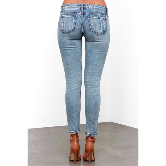 Pistols Arizona Distressed Medium Wash Skinny Jean - Picture 3 of 6